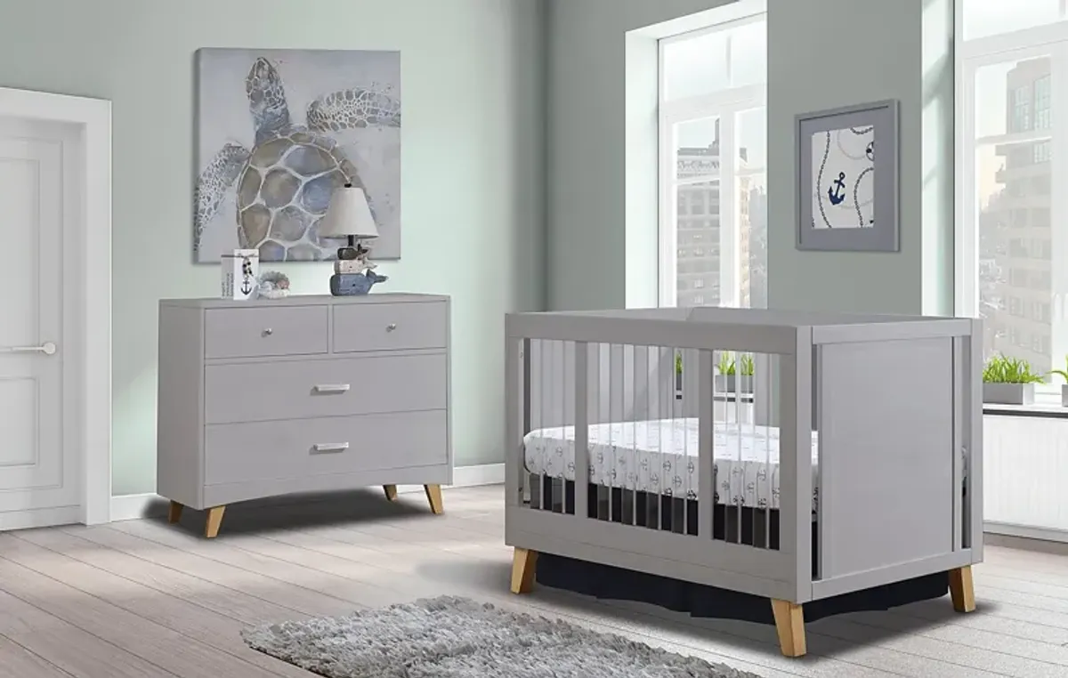 Malou Gray Natural Crib