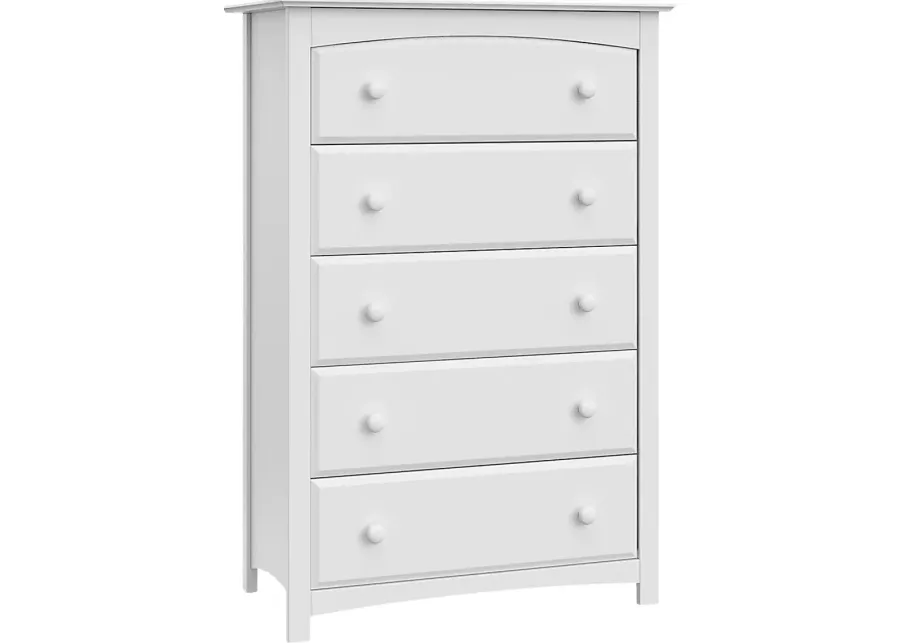 Kids Theophilus White 5 Drawer Chest