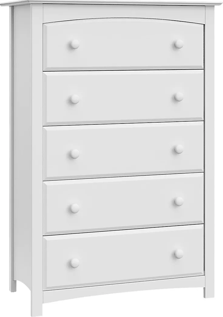 Kids Theophilus White 5 Drawer Chest