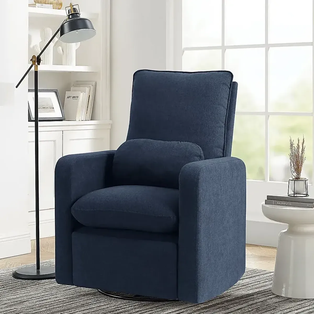 Nursery Cloud Blue Swivel Recliner