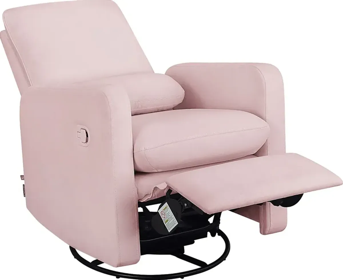 Nursery Cloud Pink Swivel Recliner