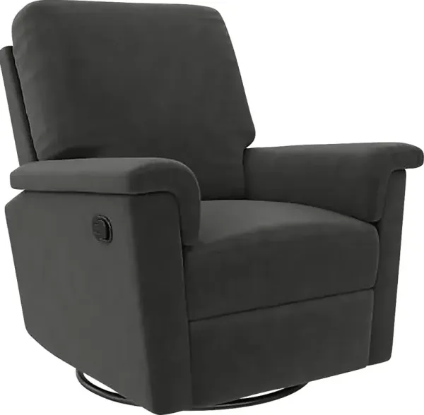 Nursery Diodi Black Swivel Recliner