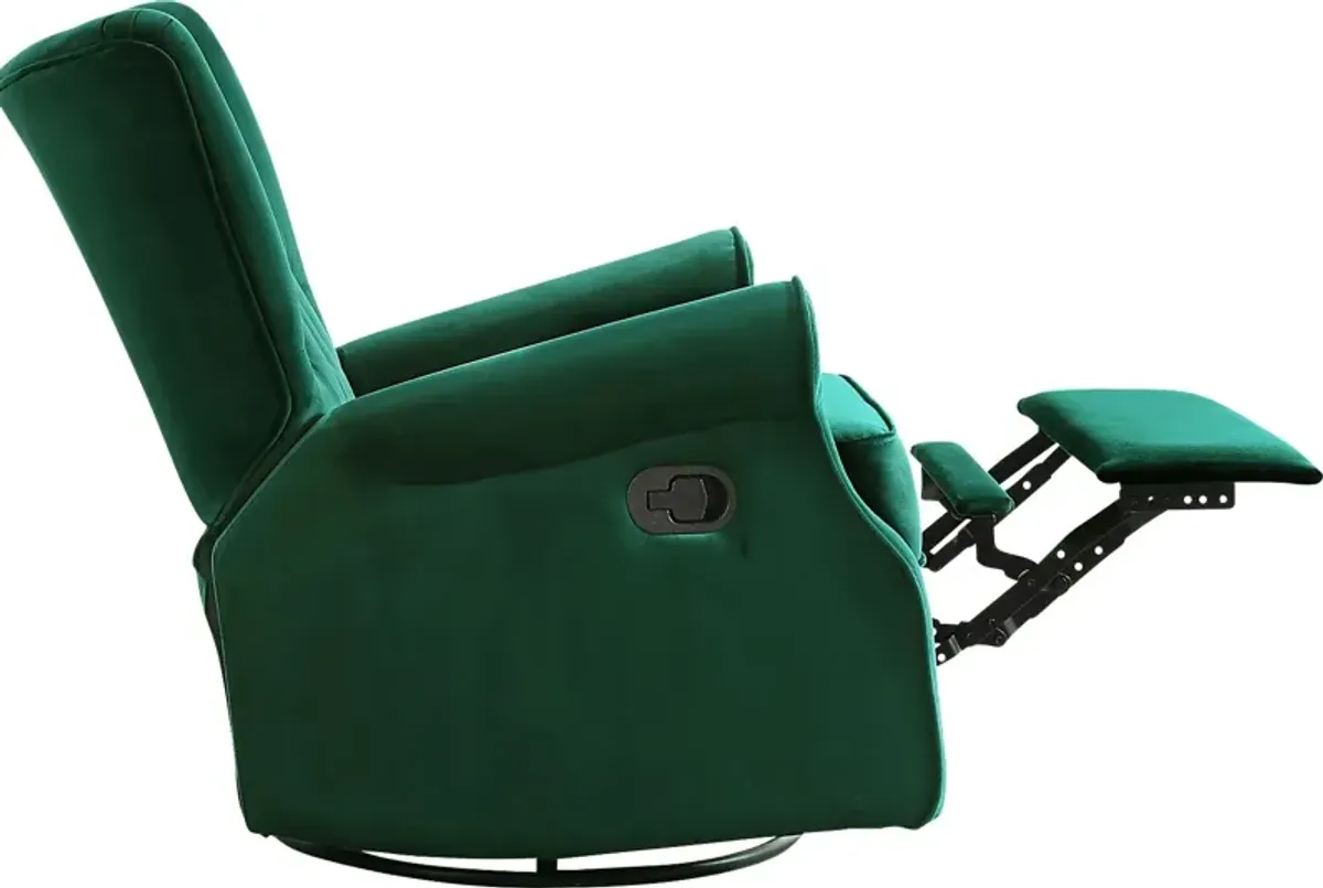 Nursery Apato I Green Swivel Recliner