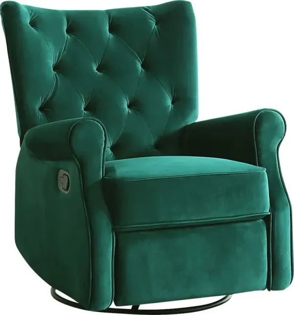 Nursery Apato I Green Swivel Recliner