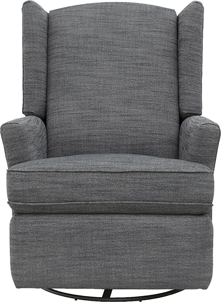 Nursery Alondria Dark Gray Swivel Recliner