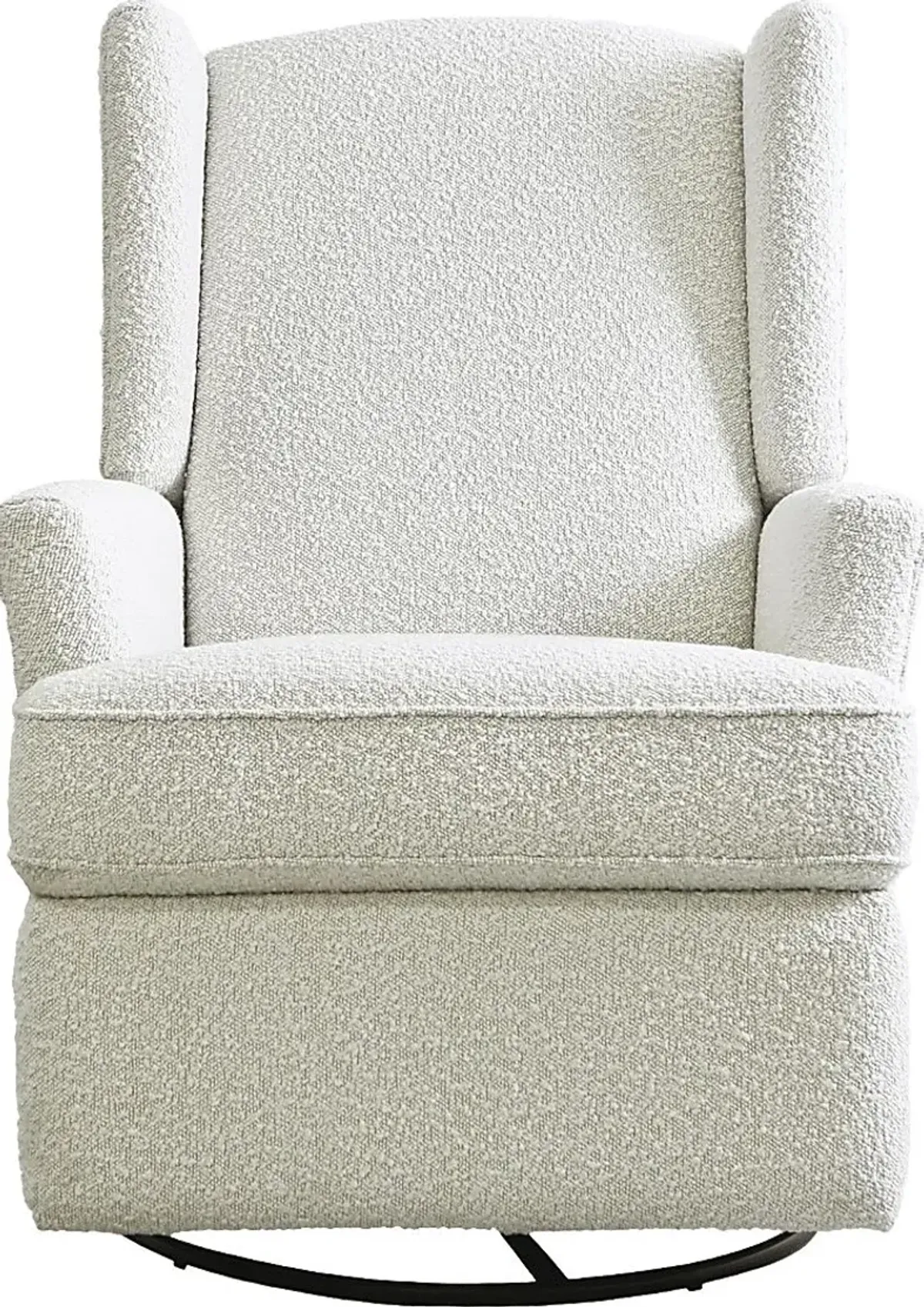 Nursery Alondria White Boucle Swivel Recliner