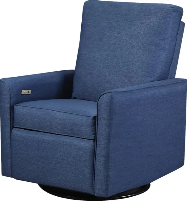 Nursery Winddon Blue Power Swivel Recliner