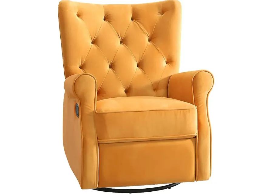 Nursery Alyna Orange Swivel Recliner