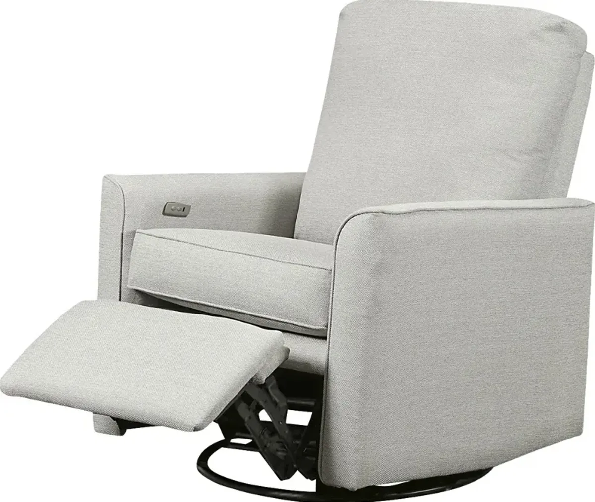 Nursery Winddon Light Gray Power Swivel Recliner