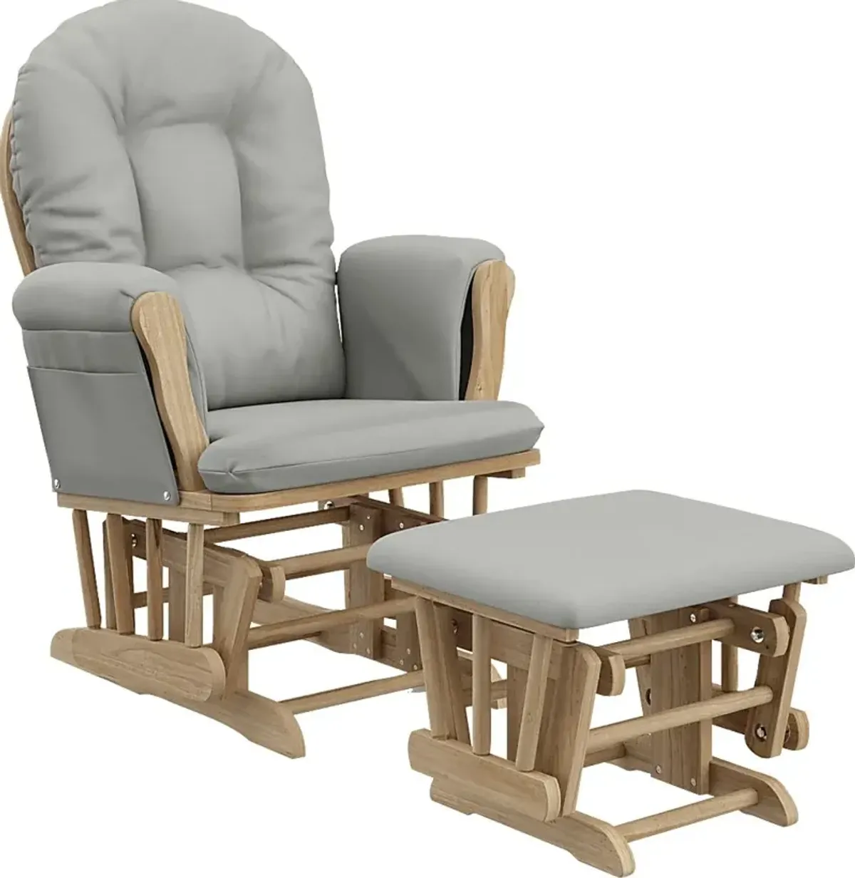 Nursery Vaibia Gray/Natural Glider & Ottoman