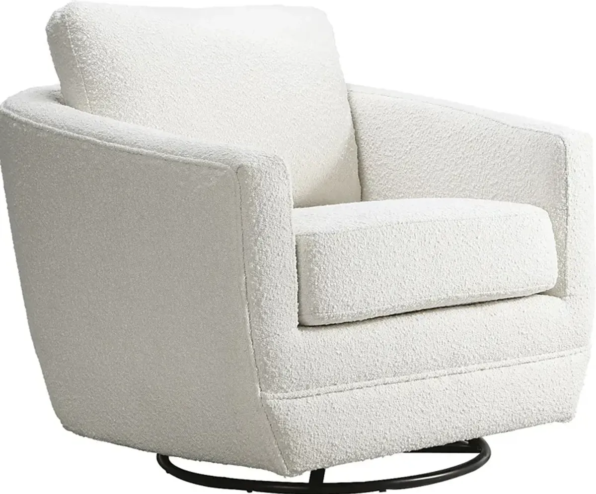 Nursery Eufemia White Boucle Swivel Glider