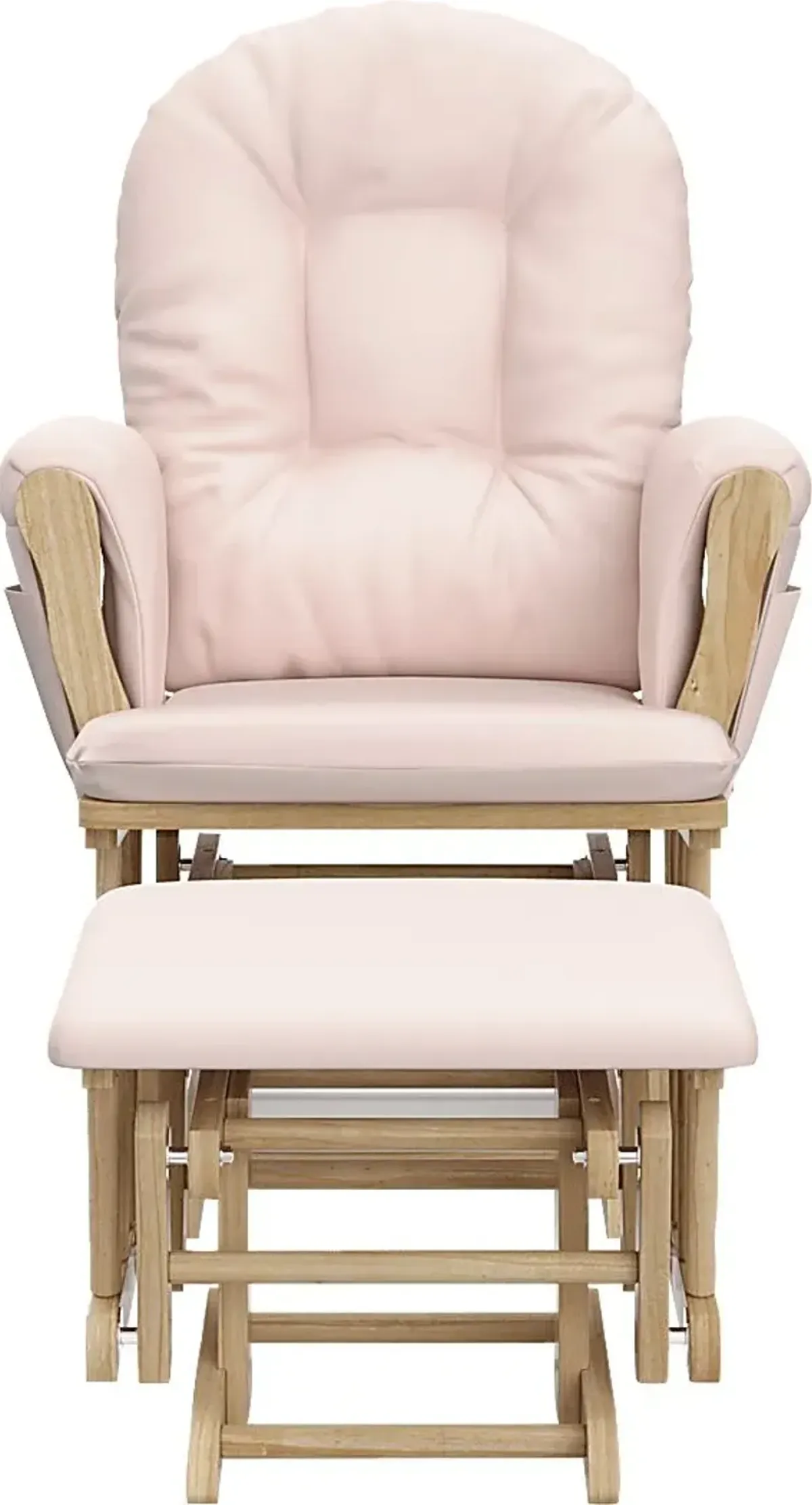 Nursery Vaibia Pink/Natural Glider & Ottoman