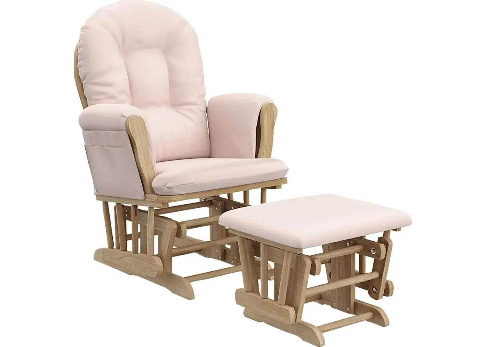 Nursery Vaibia Pink/Natural Glider & Ottoman