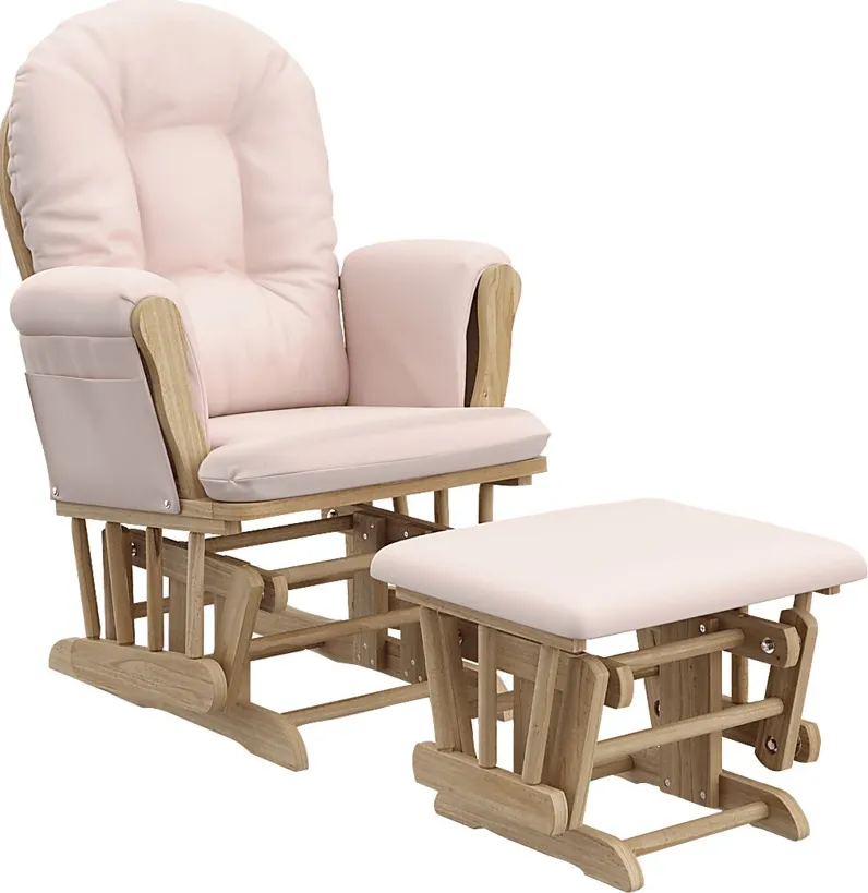 Nursery Vaibia Pink/Natural Glider & Ottoman