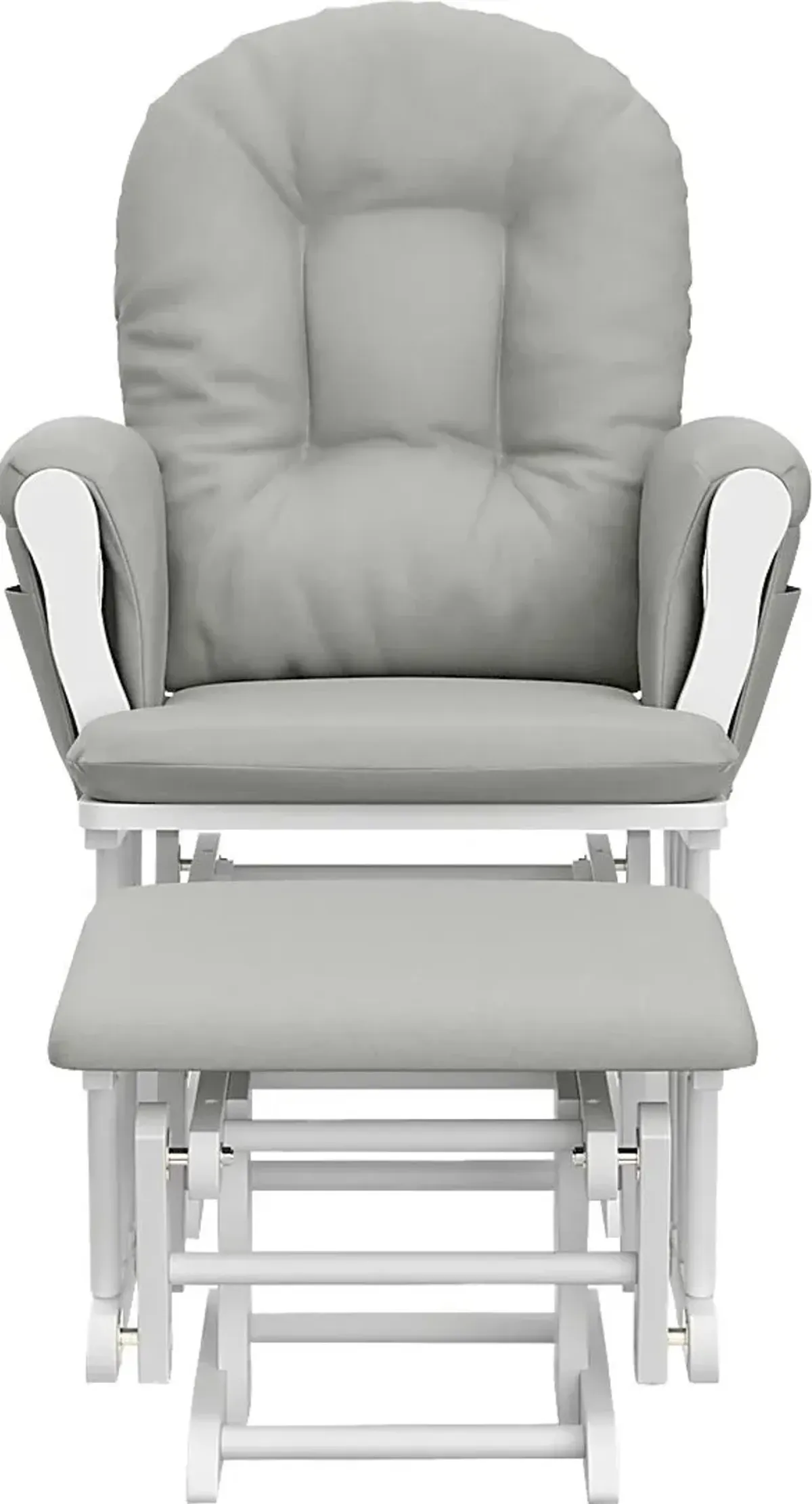 Nursery Vaibia Gray/White Glider & Ottoman