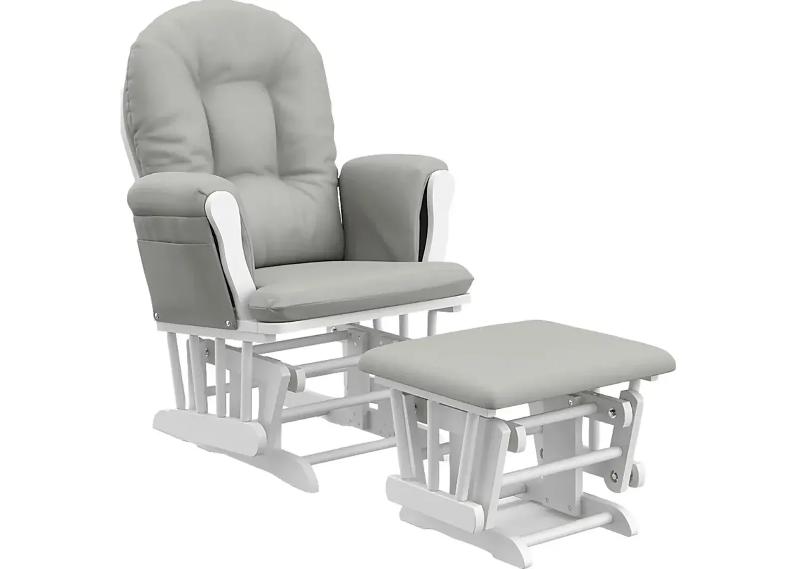 Nursery Vaibia Gray/White Glider & Ottoman