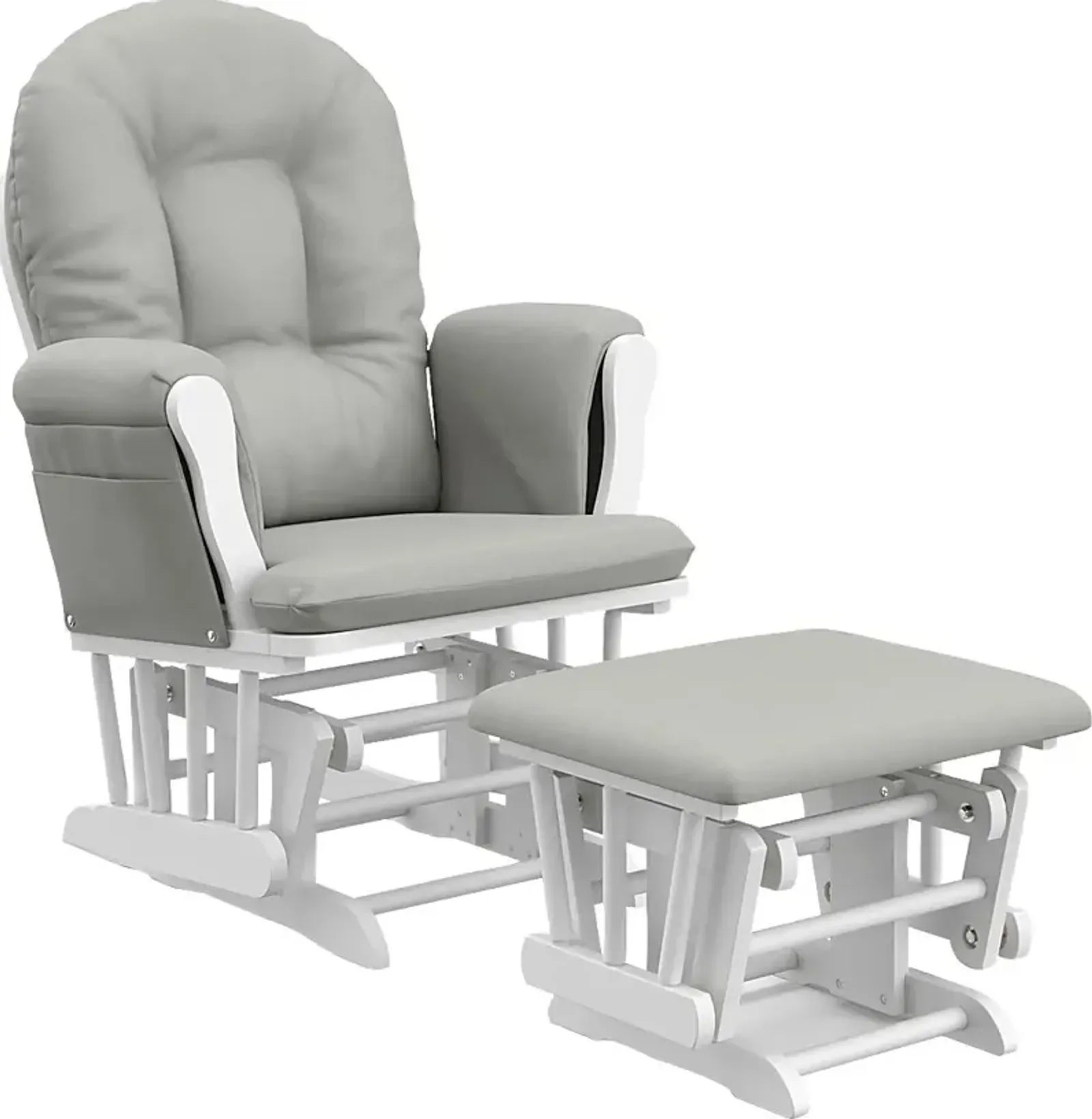 Nursery Vaibia Gray/White Glider & Ottoman