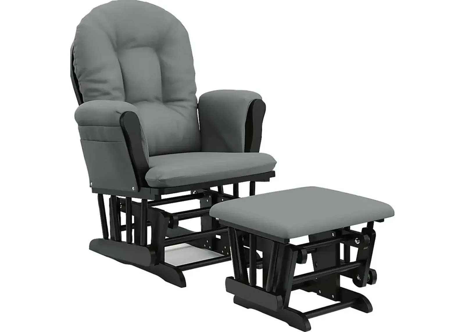 Nursery Vaibia Gray/Black Glider & Ottoman