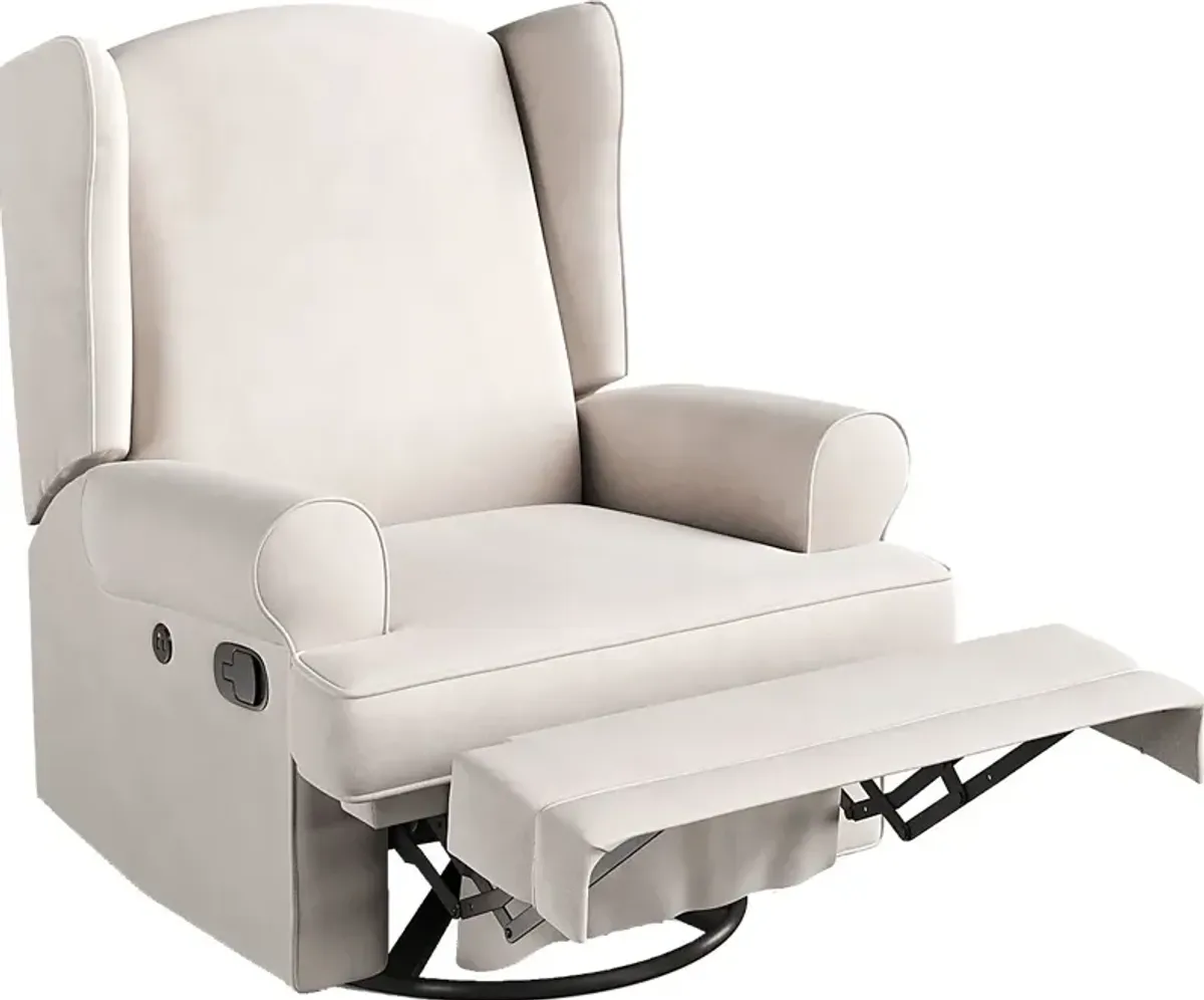 Nursery Taylan Ivory Swivel Glider Recliner