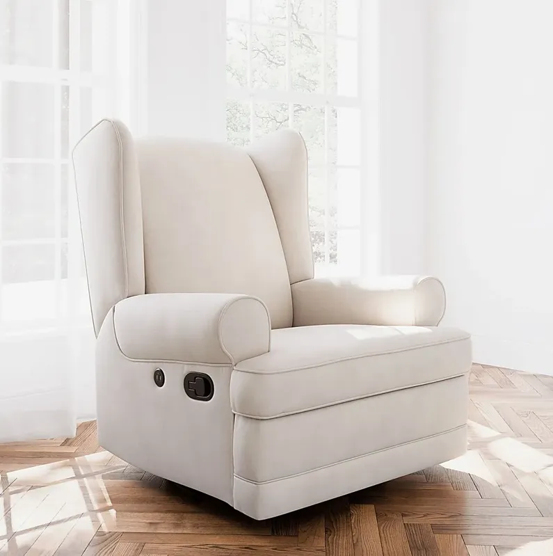 Nursery Taylan Ivory Swivel Glider Recliner