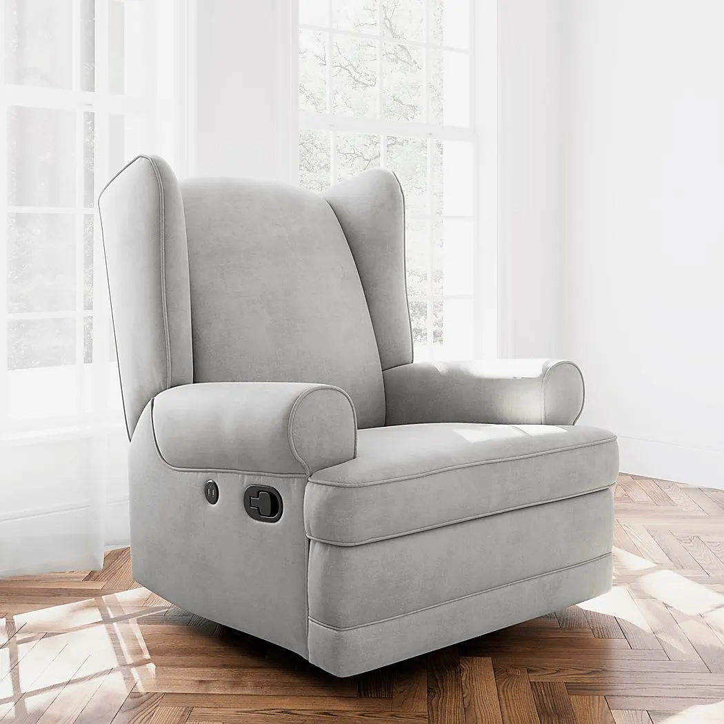 Nursery Taylan Gray Swivel Glider Recliner