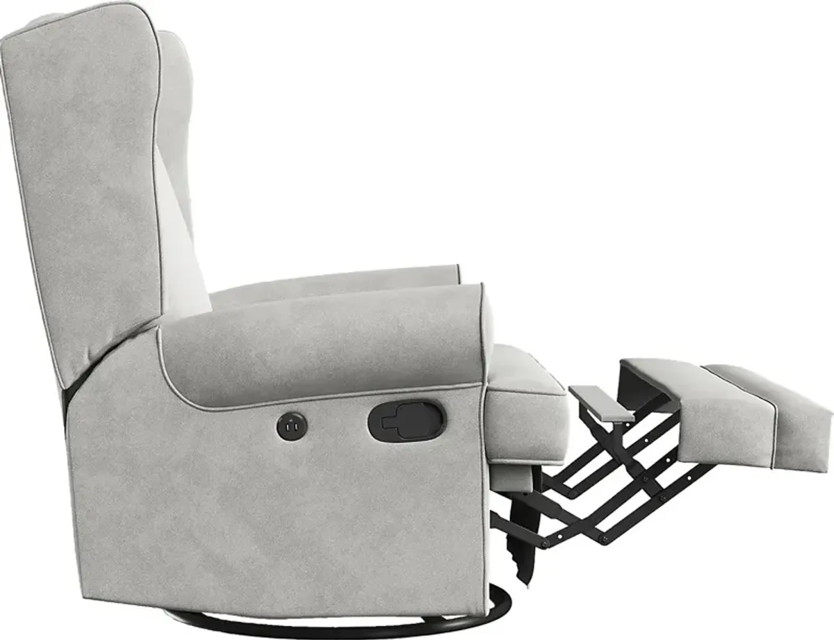 Nursery Taylan Gray Swivel Glider Recliner