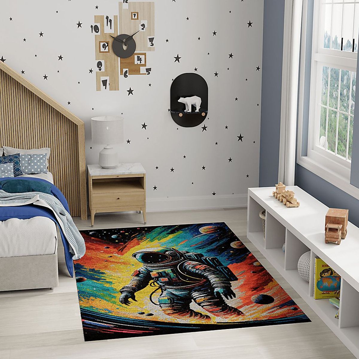 Kids Cosmo Playground Black 3'5 x 5' Rug