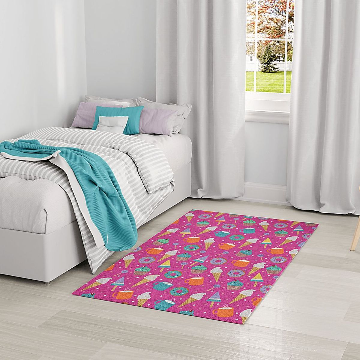 Kids Glampop Pink 3'5 x 5' Rug