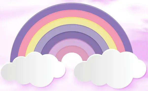 Kids Rainbow Whimsy Multi 3'5 x 5' Rug