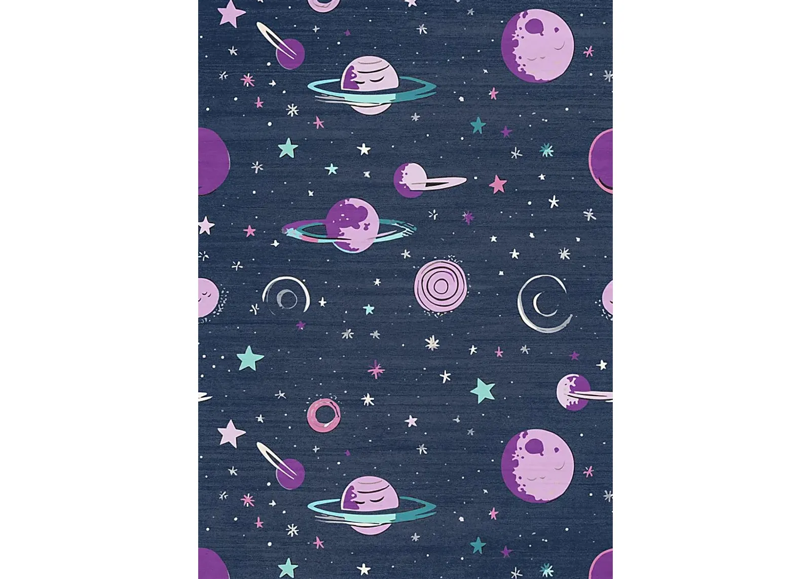 Kids Sparkling Stars Black 3'5 x 5' Rug