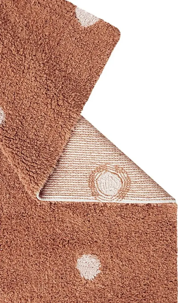 Kids Chestnut 3'3 x 4'11 Mini Dot Machine Washable Rug