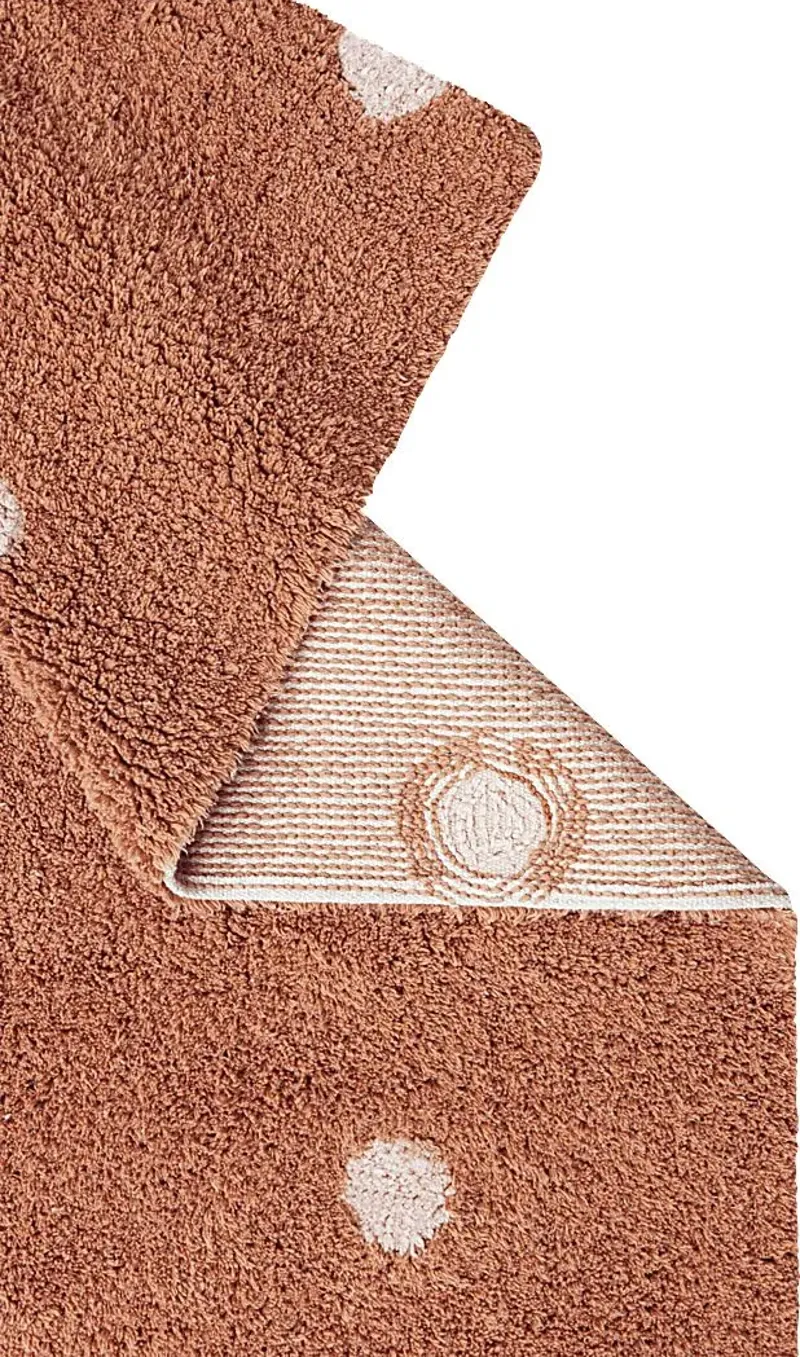 Kids Chestnut 3'3 x 4'11 Mini Dot Machine Washable Rug