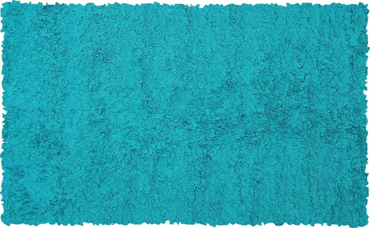 Kids Fuzzy Clouds Teal 2' x 3' Rug