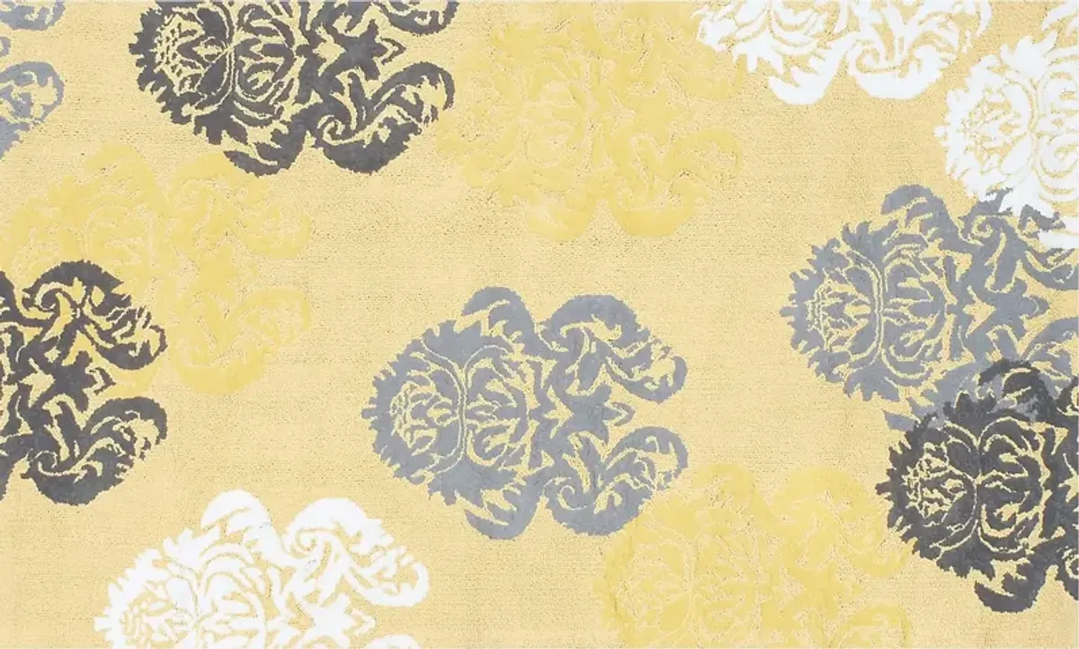 Kids Broccato Yellow 2'8 x 4'8 Rug