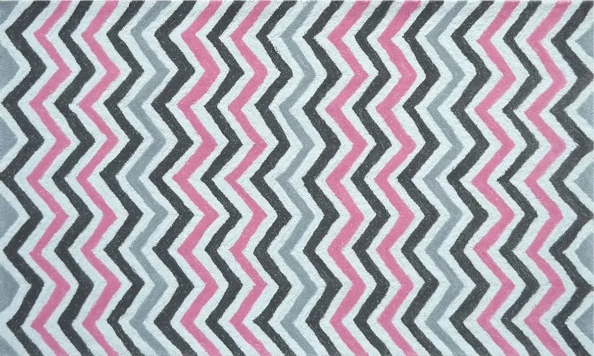 Kids Chevron Party Pink 2'8 x 4'8 Rug