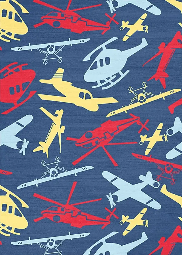 Kids Jet Set Navy 4' x 6' Rug