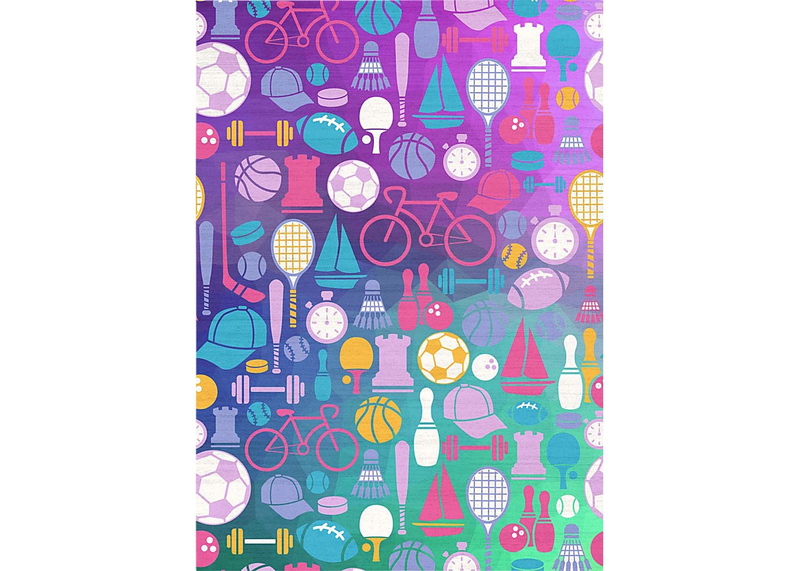 Kids Sports Medley Purple 4' x 6' Rug