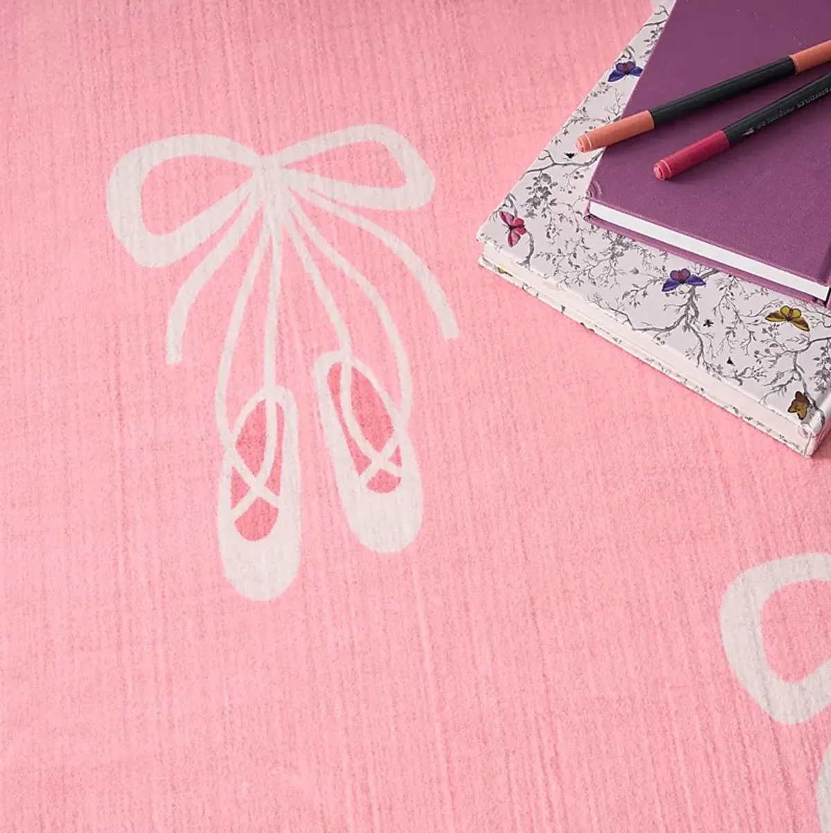 Kids Demure Bow Pink 4' x 6' Rug