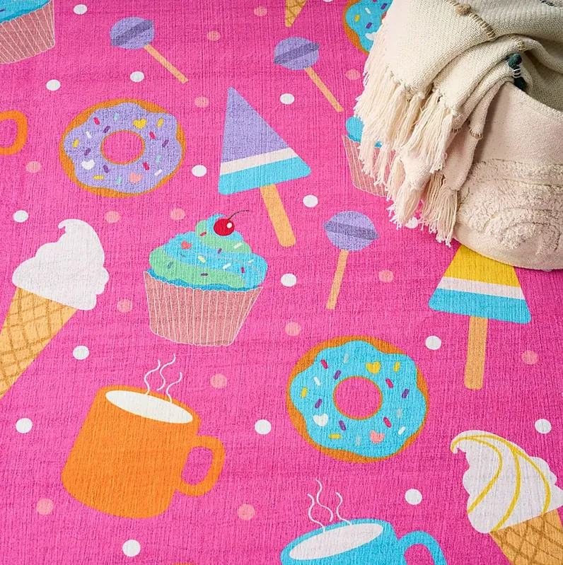 Kids Glampop Pink 4' x 6' Rug