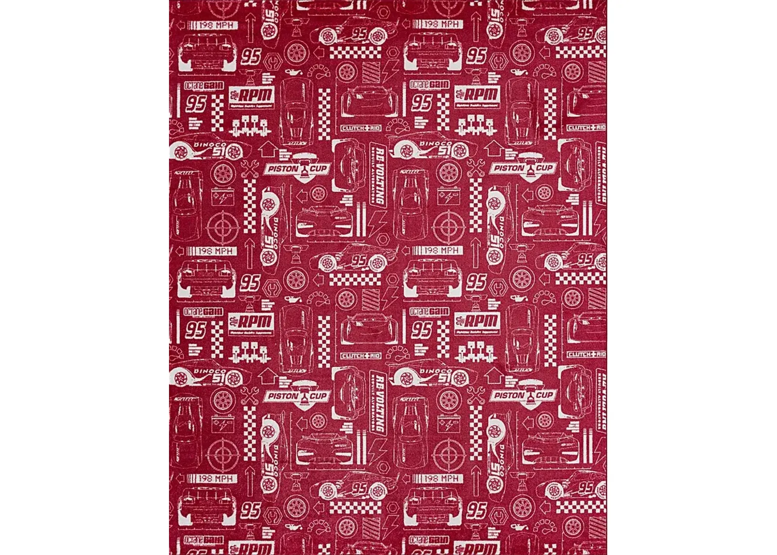 Kids Disney Piston Cup Red 3'4 x 5' Rug