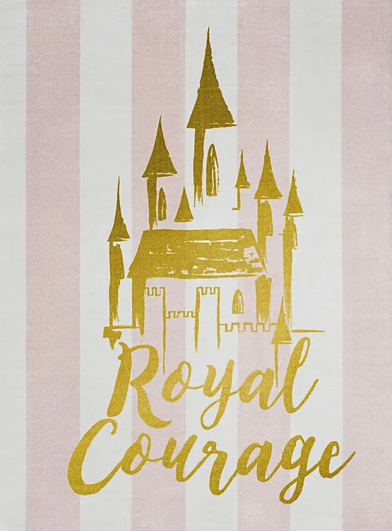 Kids Disney Royal Courage White 3'4 x 5' Rug