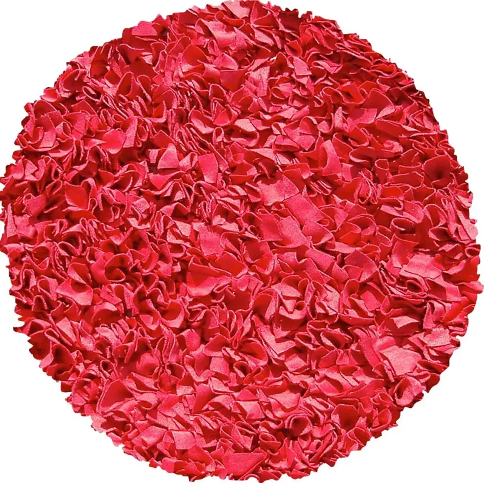 Kids Fuzzy Clouds Red 4' Round Rug