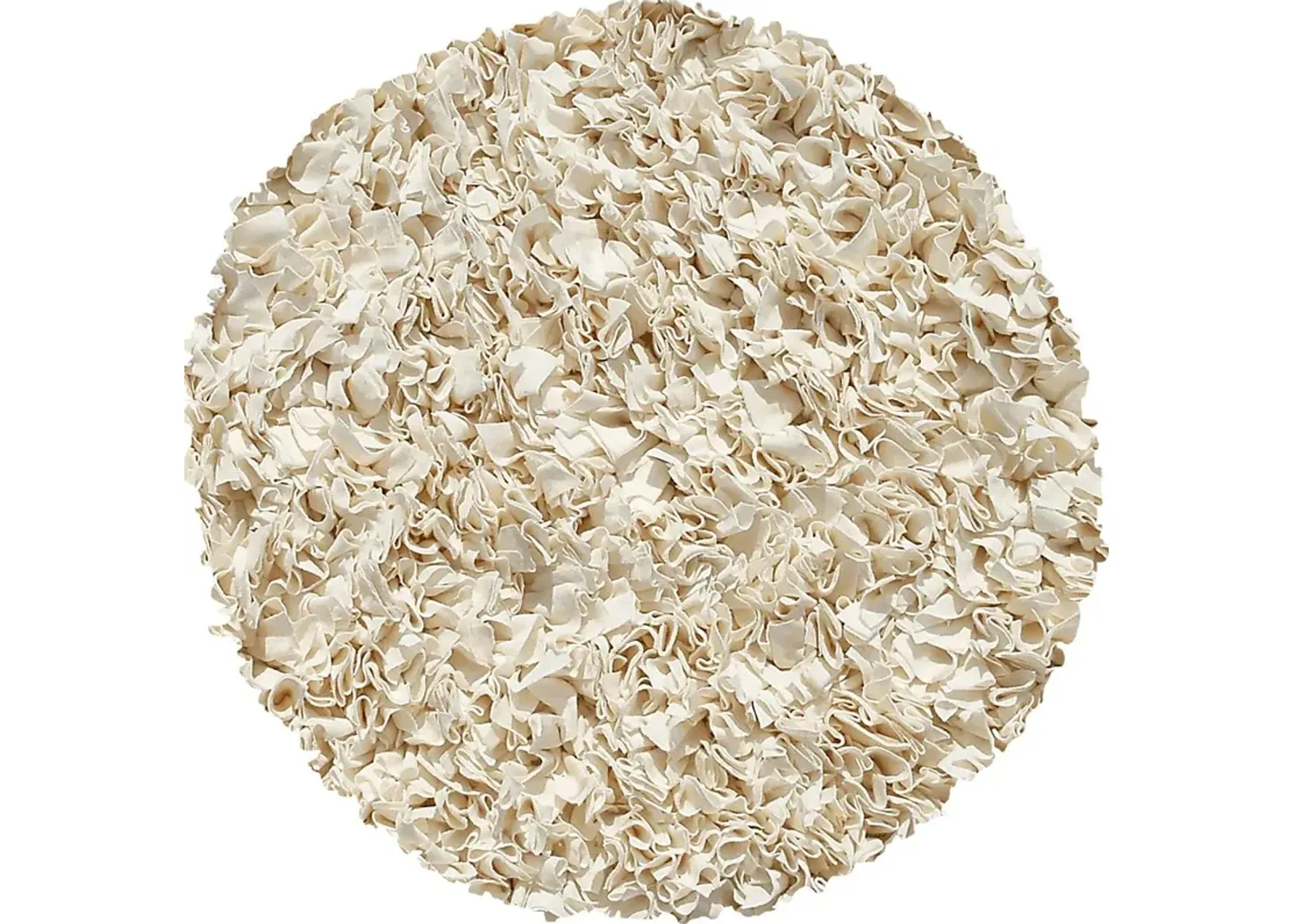 Kids Fuzzy Clouds Cream 4' Round Rug