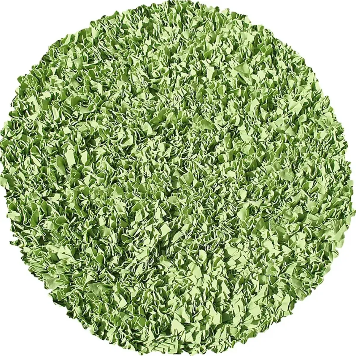 Kids Fuzzy Clouds Lime 4' Round Rug