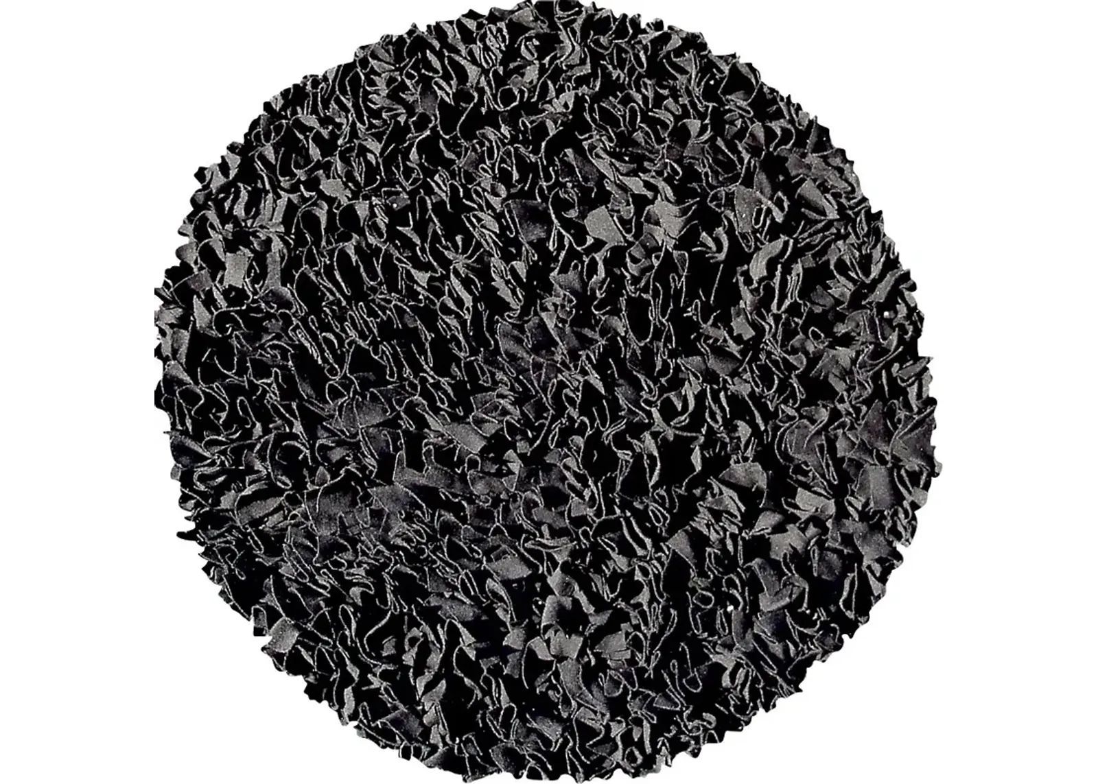 Kids Fuzzy Clouds Black 4' Round Rug