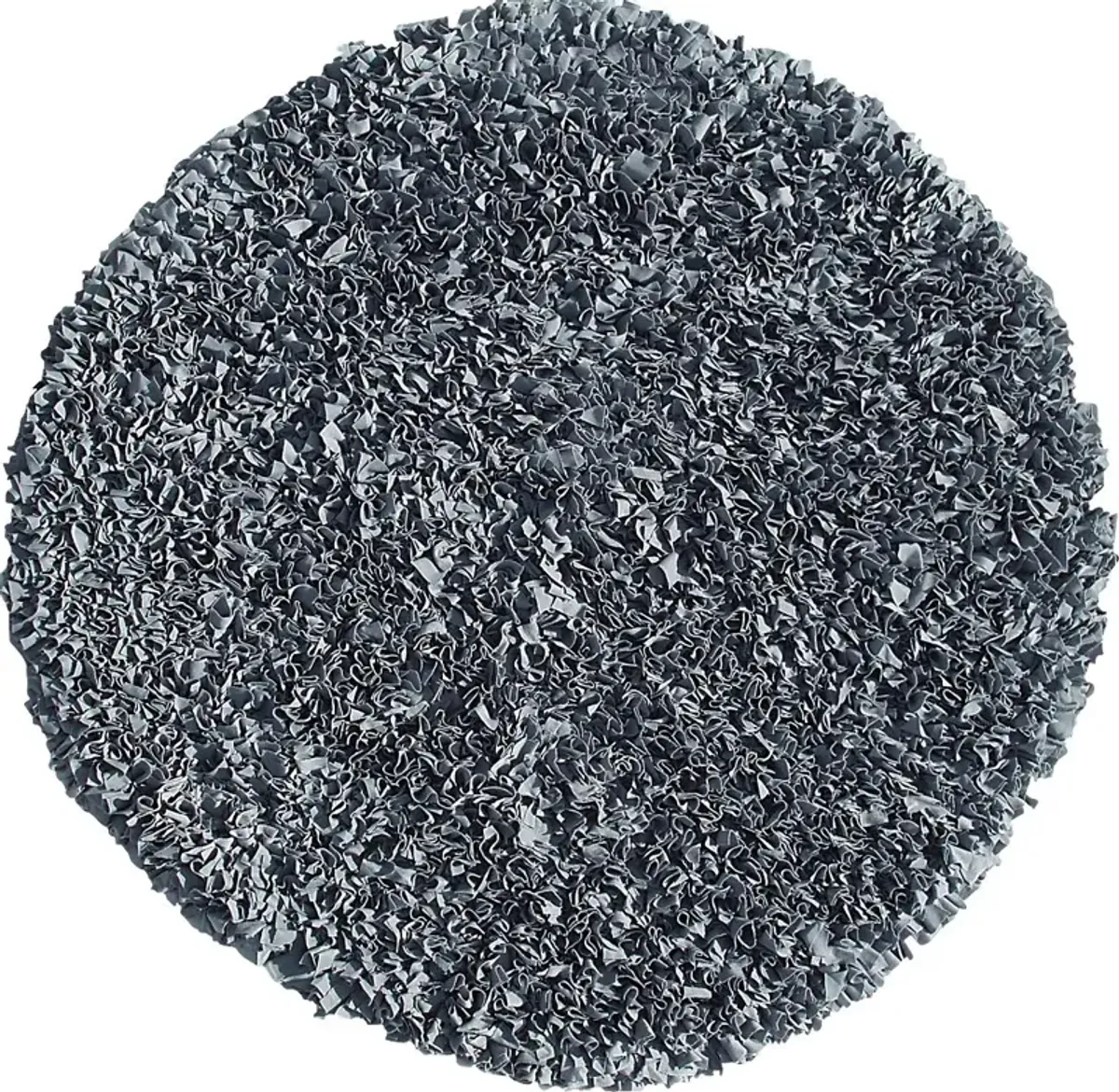 Kids Fuzzy Clouds Gray 4' Round Rug