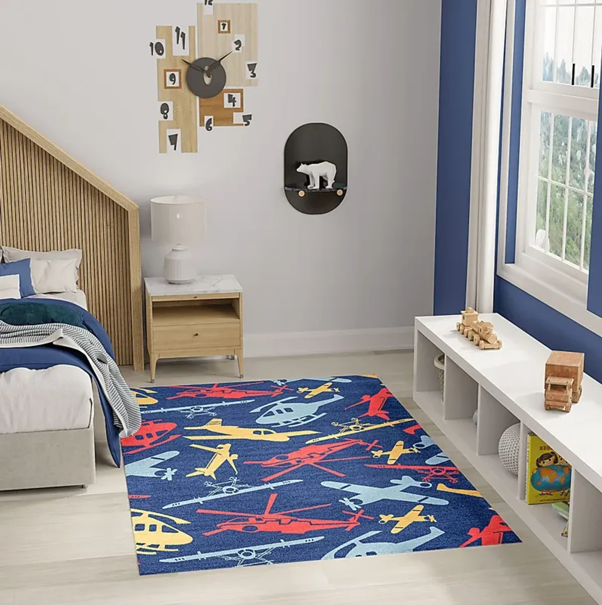 Kids Jet Set Navy 5' x 7' Rug