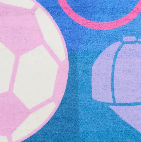 Kids Sports Medley Purple 5' x 7' Rug