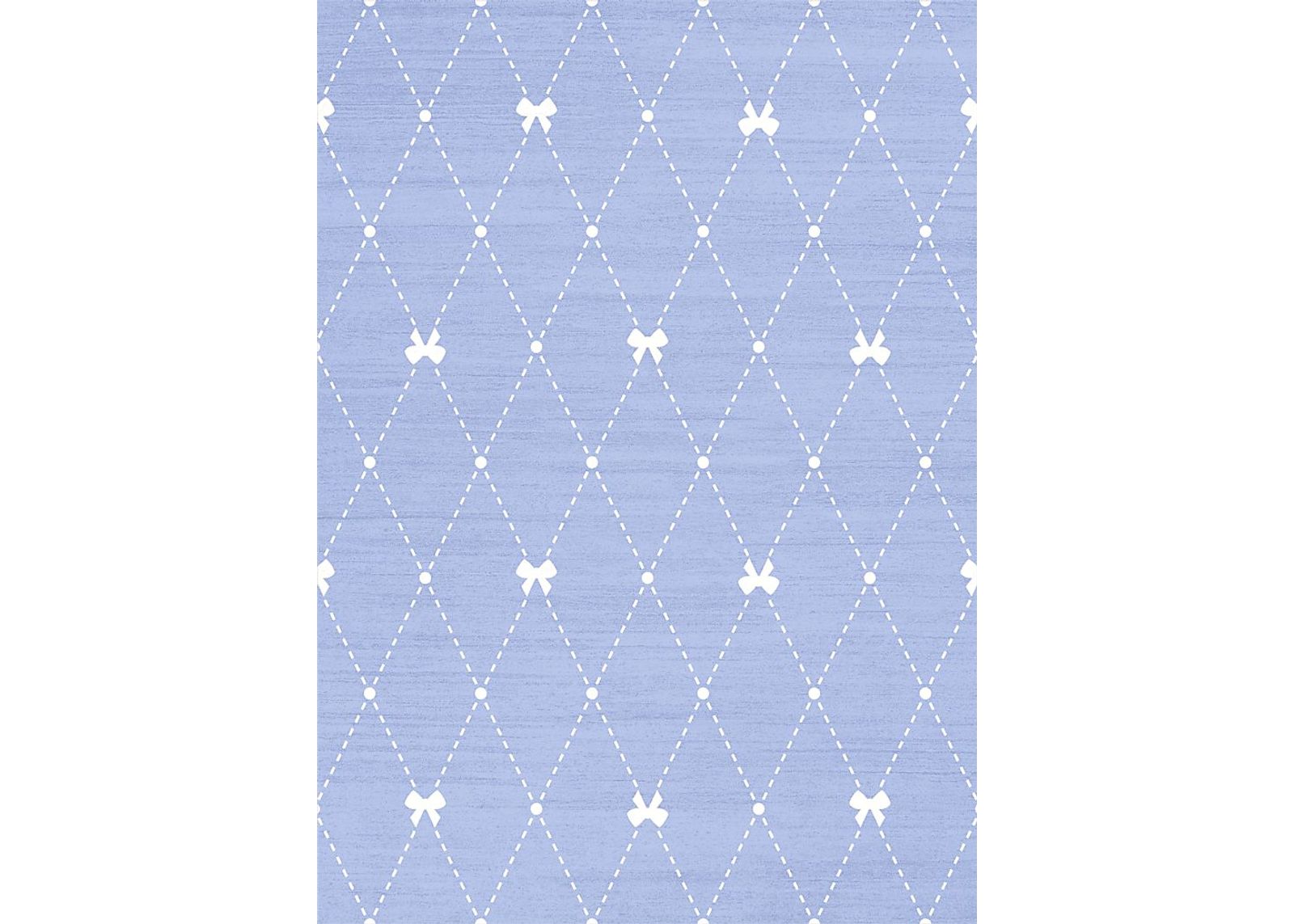 Kids Modest Bow Blue 5' x 7' Rug