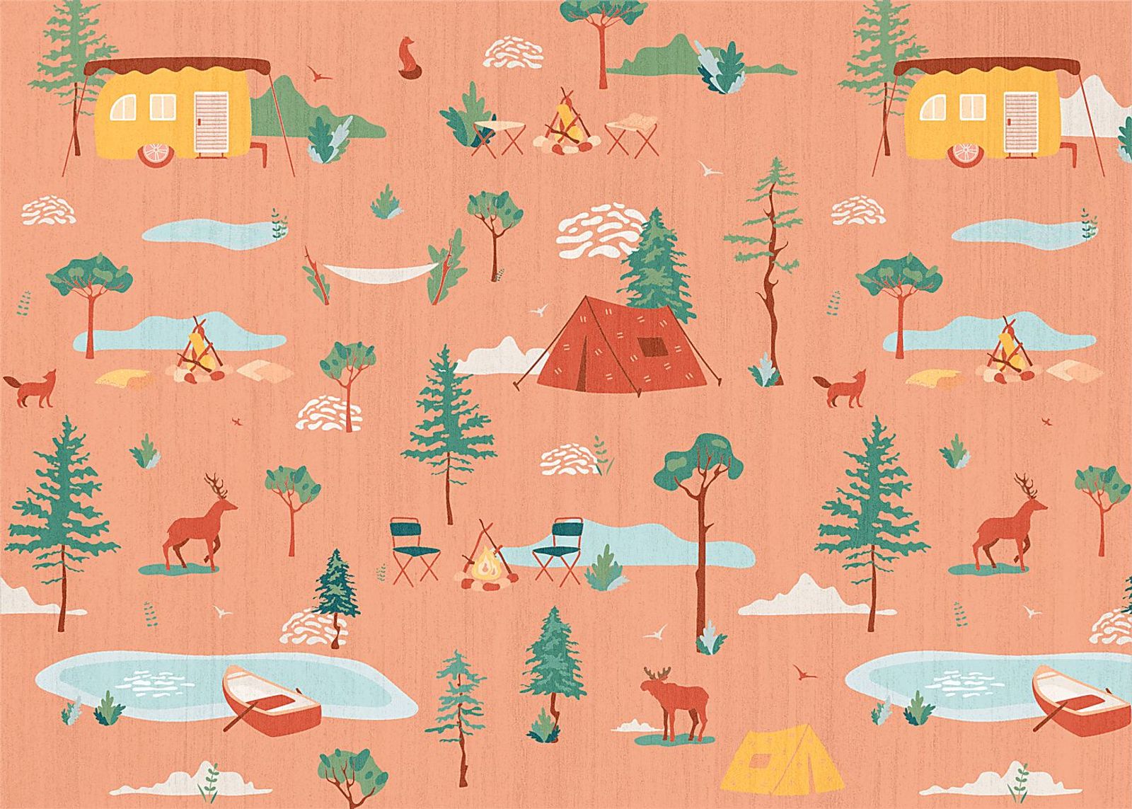 Kids Glamp Explorer Orange 5' x 7' Rug